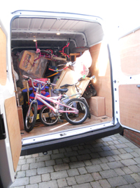 Van full of equipment